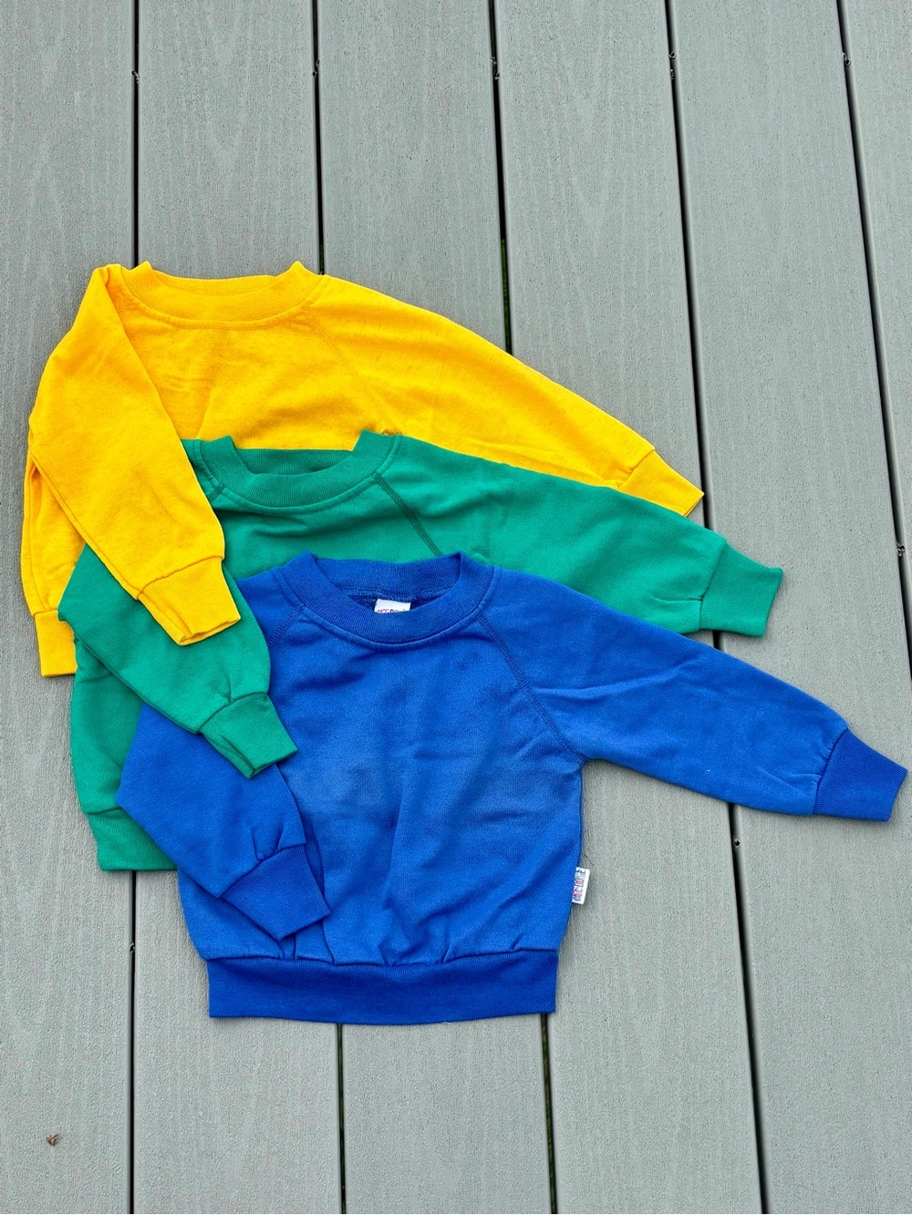 VTG 90s Okie Dokie Rainbow Tag Blank Crewneck Sweatshirts Lot of 3 2T